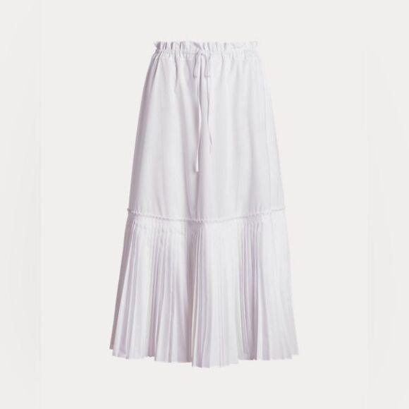 NWT Polo Ralph Lauren Pleated-Hem Drawstrine A-Line
Skirt Sz 14 in White - Picture 7 of 7